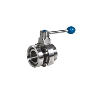 China Threaded X Nut Butterfly Stainless Steel Sanitary Valves DIN 304 316L Low Pressure Losing on sale
