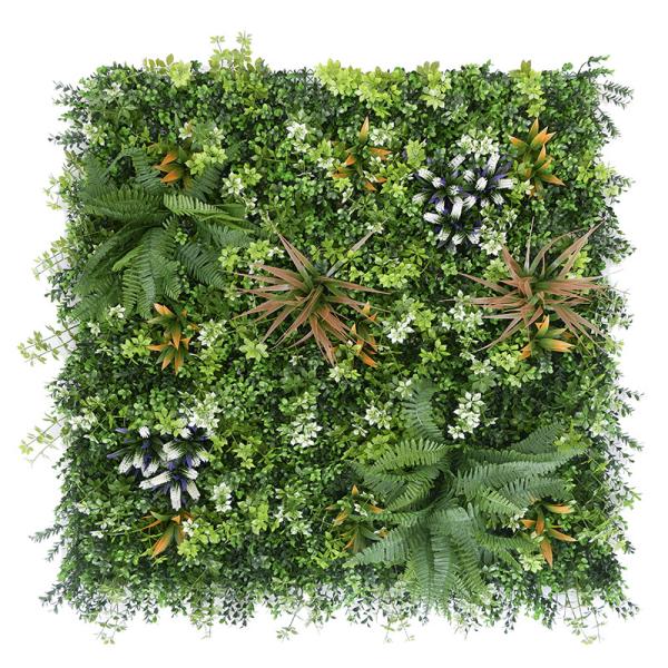 Decorative Plastic Artificial Green Walls Panel Hedge High Simulation Leave For