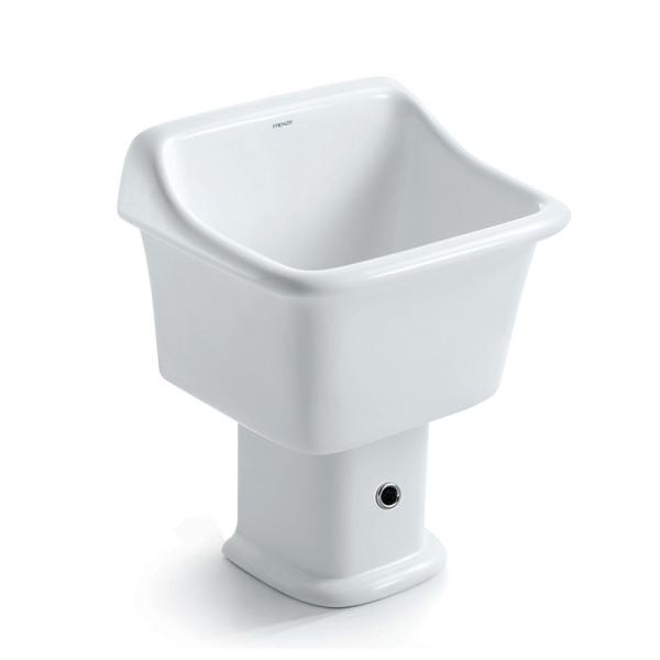 Buy FM7801 Ceramic White Mop Tub Modern Free Standing Sanitary Ware at wholesale prices