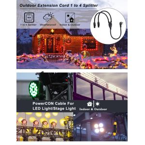 14AWG NEMA 5-15P to Dual PowerCON Y-Splitter Cable