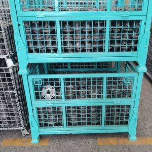 Robust Construction Grid Material Metal Pallet Crate Folding Mesh Container