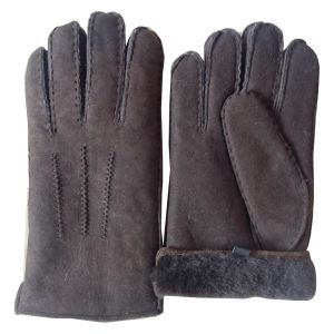Men Genuine leather Lamb Fur Cheap custom made leather gloves