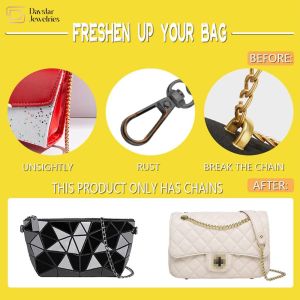 Metal Crossbody Chain Strap With Hook , Detachable Bag Replacement Strap