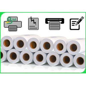80GSM Uncoated CAD Plotter Paper For Engineers With 2'' Core 24inch x 100'