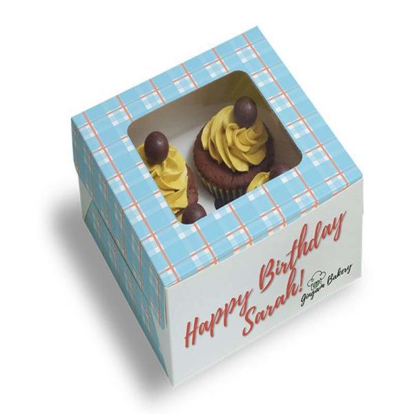 Buy 4 pcs cupcake paper box with window donut packaging paper box at wholesale prices