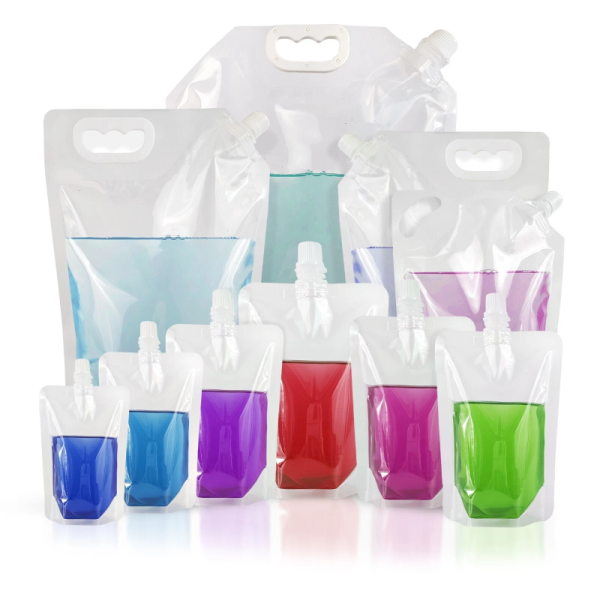 Travel Portable Empty Squeeze Pouch Fluid Makeup Packing Bag Plastic Lotion Stand up Spout Pouch