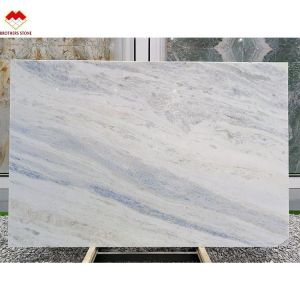 Modern Onyx Marble Type Translucent Blue Shadow Quartzite Slab for Living Room