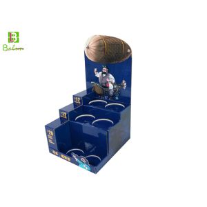 POS Blue Cardboard Six Pack Bottle Holder 3 Tie For Food Bechamel