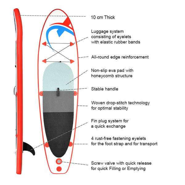 Alansma Stand up Paddle Board 305x76x10cm SUP Inflatable Surf Board