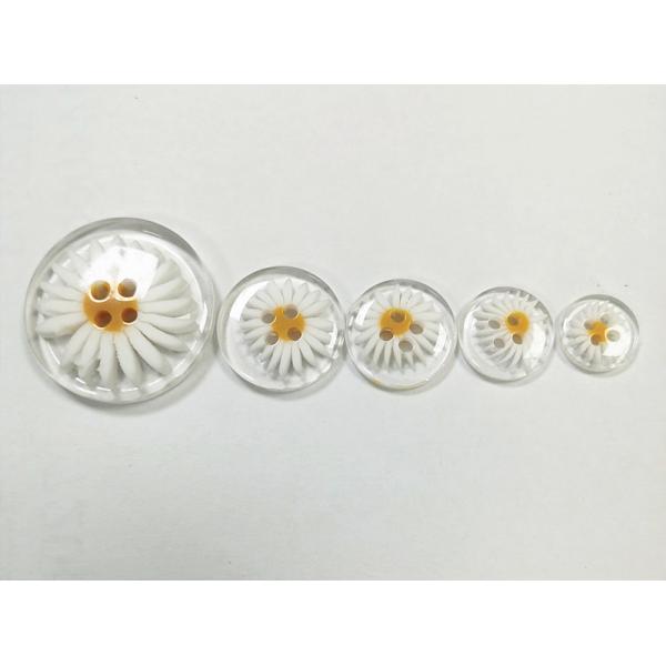 2021 Hot Wholesale 4 Holes Daisy Plastic Resin Button Transparent Chrysanthemum Sewing Clothing Button
