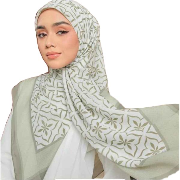 New Arrival Bawal Printing Hijab Scarf Hijab Ironless Malaysia Printed Cotton Voile Bawal Tudung Muslim square Shawl