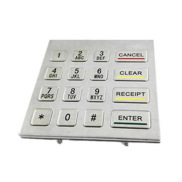 Self Service Kiosk Stainless Steel Panel Mounting 4x4 Metal Numeric Keypad With 16 Keys