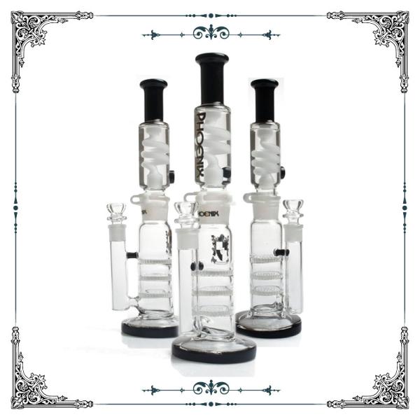 Custom 10 Inch Glass Bong Smoking With Triple Honeycomb Perc