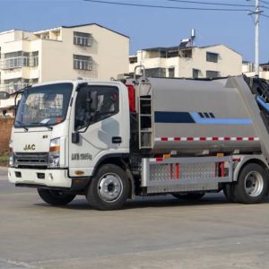 Pure Electric Sanitation Cleaning Truck 8000L Rear Loader Compactor Trash Can
