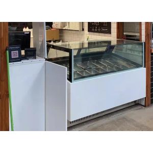 Adjustable Temperature Ice Cream Display Freezer Showcase