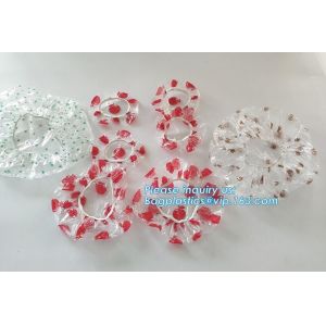 Compostable biodegradable Double-deck Waterproof Shower Cap for Bath Spa,hotel