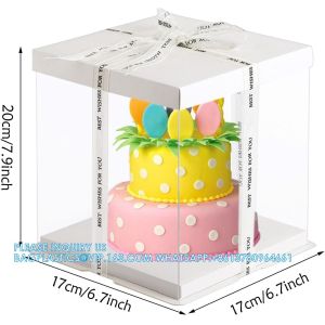 China Cake Packaging Boxes Tall Cake Box With Lid and 148ft Ribbon Tall Cake Boxes for Tier Cakes for 4-inch Double Layer on sale China Cake Packaging Boxes Tall Cake Box With Lid and 148ft Ribbon Tall Cake Boxes for Tier Cakes for 4-inch Double Layer on sale