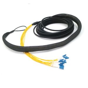 China Outdoor Pre Terminated Multi Fiber Cables 12 Core LC/UPC To LC/UPC With Pulling Eyes on sale