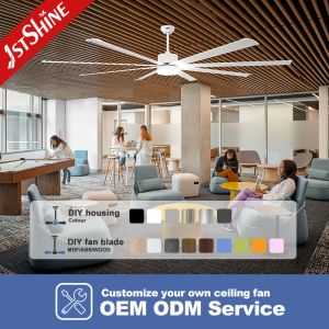 84 Inch Large DC Ceiling Fan With LED Light For Commercial