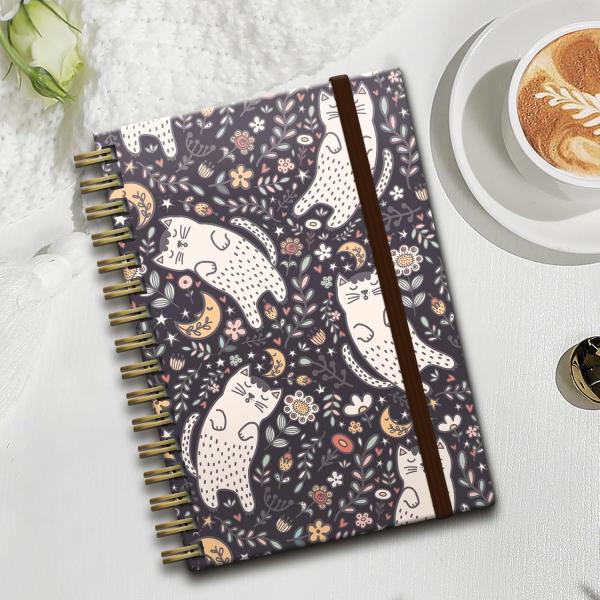 Lined Paper Spiral Hardcover Notebook Personalization Option Custom Cover Art 300gsm Cover Weight