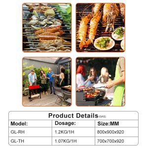 Gas Grill With Cabinet Stainless Steel GL RH 1.2Kg/h LPG/NG Restaurant Cooking