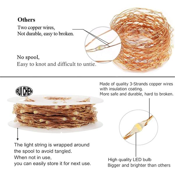 Cool White Dimmable Fairy Lights Plug in 165 Ft 500 LED Copper Wire String Lights with Remote