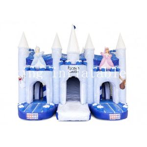 Kids Commercial Inflatable Frozen Bouncer Combo With Slide