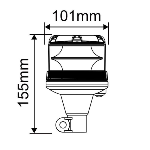 10V - 36V Signal Beacon Customized Forklift Strobe Lights DIN Stem Base
