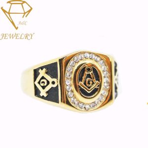 Deep Engraved 18K Gold Freemason Masonic Signet Ring