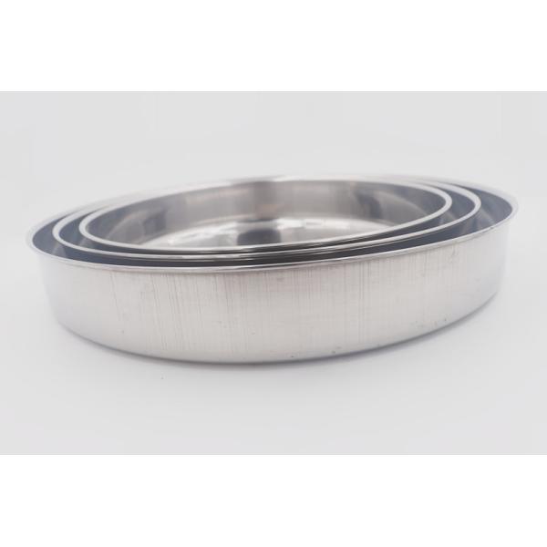 Buy 28+32+36cm TV shopping stainless steel durable baking dishes kitchen big round tray at wholesale prices
