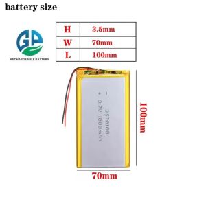 4000mah Lithium Polymer Battery 3.7 V High Power 3.7v 4000mah 3570100 Rechargeab
