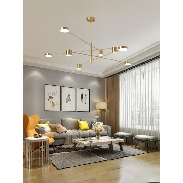 Nordic Copper Droplight Six Heads Modern Pendant Light