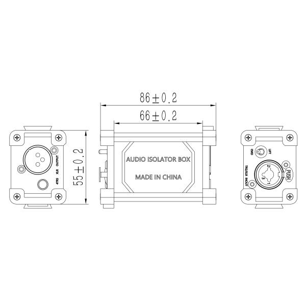 3 Pin XLR TRS Combo Cable Studio Headphones and Microphones Activator Power Male Female Audio Isolation Box