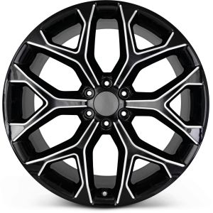 China 22 GMC Replica Snowflake Wheels Black Milled Rims Yukon Sierra Tahoe Silverado on sale