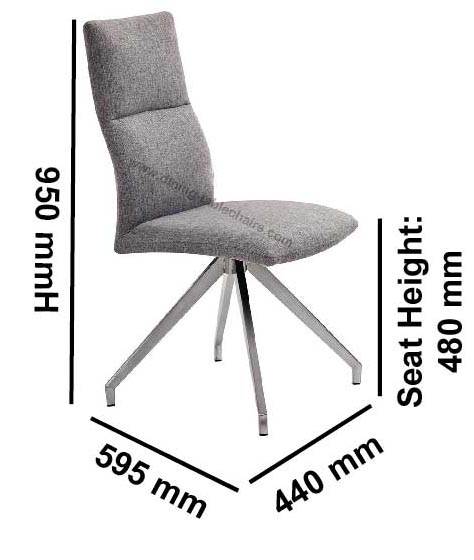 Decorative Luxury Upholstered Dining Chairs Brushed Leg High Density Spong