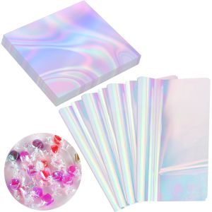 China Cellophane Sheets Iridescent Cellophane Wrap Gift Wrap For Iridescent Film Crafts Decoration Holographic Candy on sale