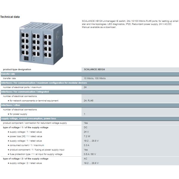 6GK5116-0BA00-2AB2 Shanghai Port Siemens PLC SCALANCE XB116 Unmanaged IE Switch IE SW