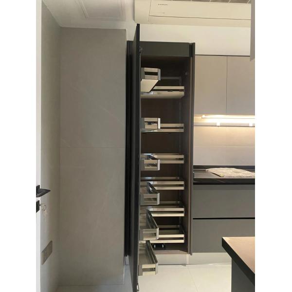Modern Stainless Steel Cabinets Quartz Facet Home Kitchen Cabinet Custom