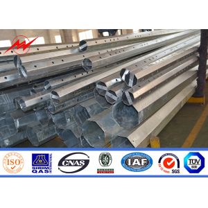 AWS D1.1 Galvanized Tapered Steel Pole Metal Telephone Transmission Pole