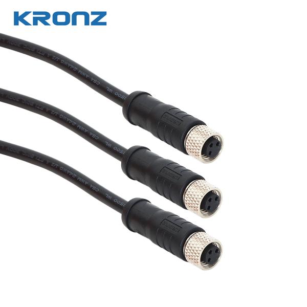 M8 Female 3-Pin Shielded Cable Connector IP67
