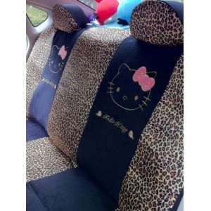18pcs leopard hello kitty auto car cushion rearview saddle seat covers car kits