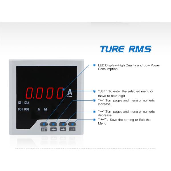 96*96 mm Single Phase LED Current Ampere Meter