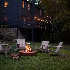 Round Outdoor Garden Corten Steel Fire Pit Camping For Outside Wood Burning