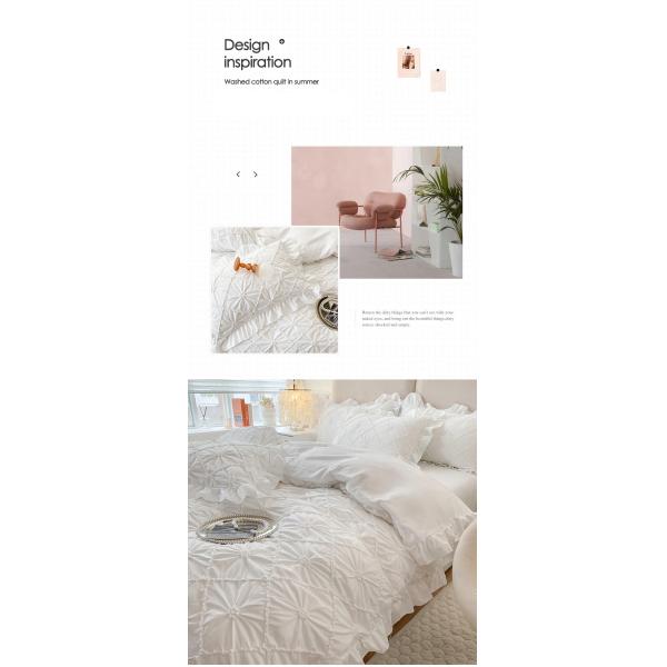 All-Season 100% Cotton Soft Bedding Set with Matching Curtain and Quilt Luxury Egyptian Cotton Set