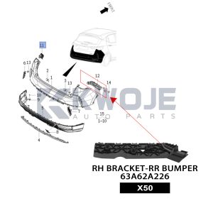 OEM 63A62A226 Auto Parts RH Bumper Bracket RR of Bumper BRKT Bumper Fit For