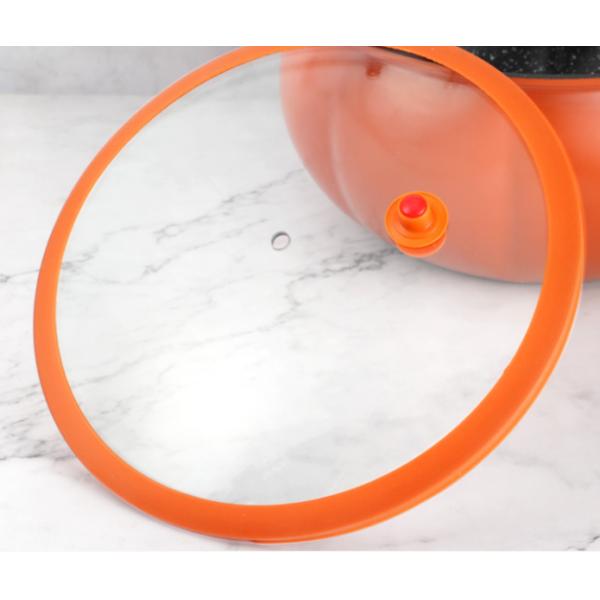 Stocked Heat Resistant Silicone and Glass Pot Lid for Multipurpose Home Cooking Needs