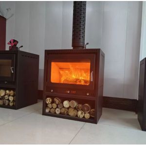 Domestic Heating Furnace European Cast Iron Fireplace Embedded Firewood Real