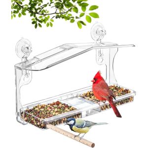 Quality Strong Suction Cups Plexiglass Window Bird Feeder Transparent Acrylic Birdhouse for sale