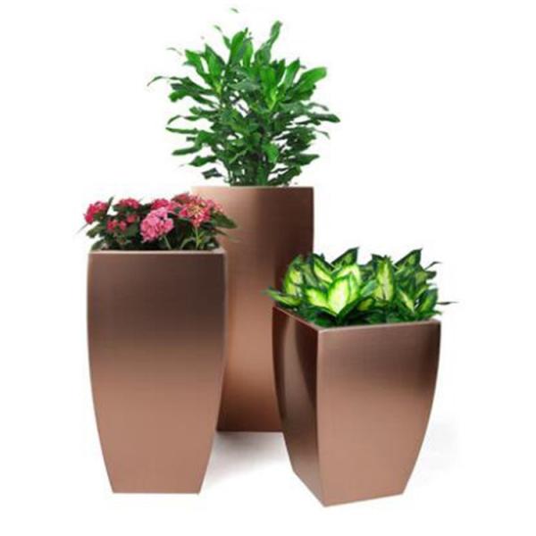 Outdoor vertical steel planter metal arc-shaped big flower pot