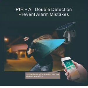 Black Weatherproof Solar SIM Card Camera Outdoor Wireless WiFi 4G Solar PTZ